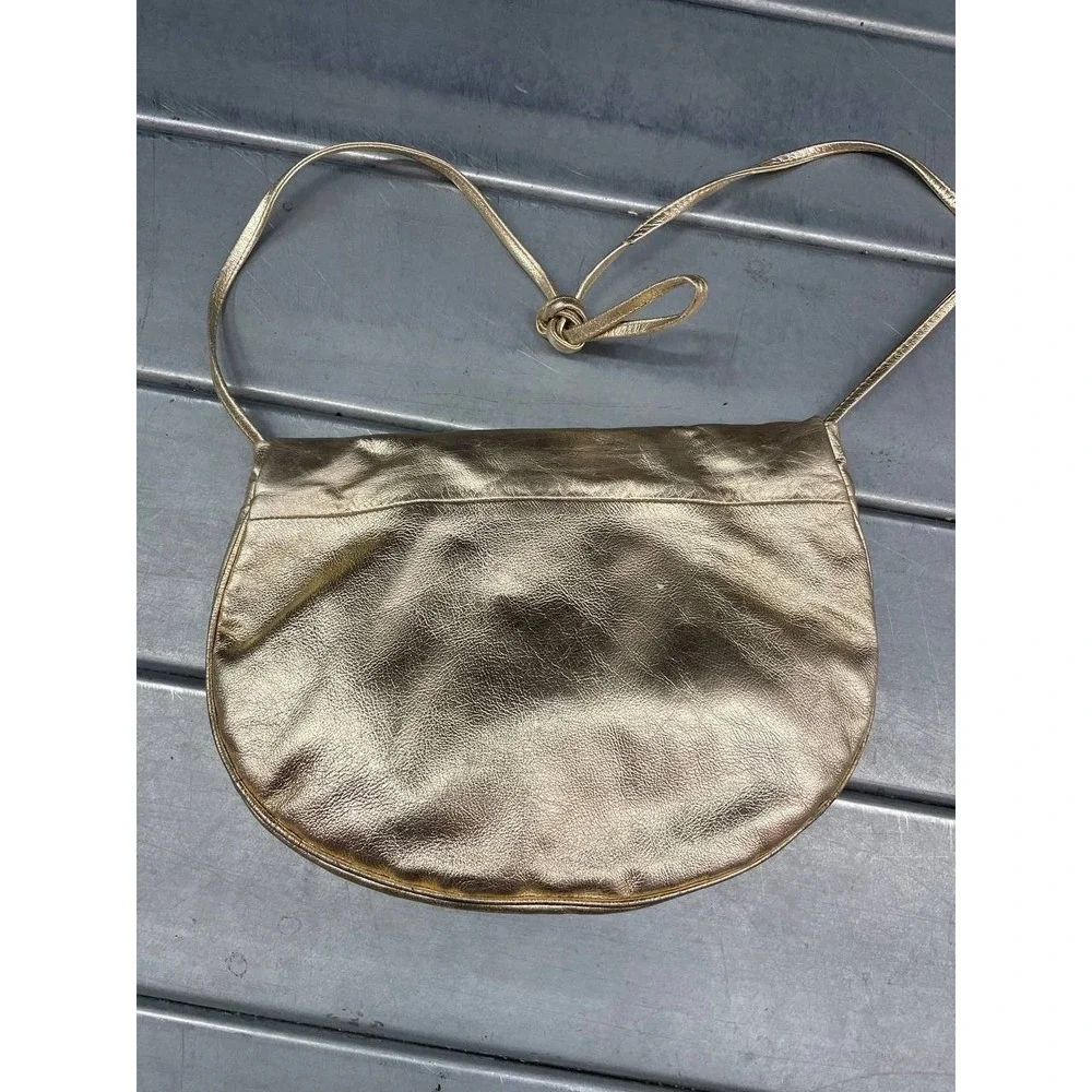 Vintage Carvalhu‎ Copa Collection Gold Leather Shoulder Bag